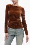 Stephan Janson Velour Draped Top