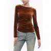 Stephan Janson Velour Draped Top
