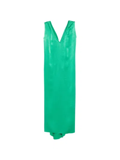 Stephan Janson V-neck Midi Dress In Green
