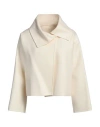 Stephan Janson Woman Jacket Ivory Size L Virgin Wool In White
