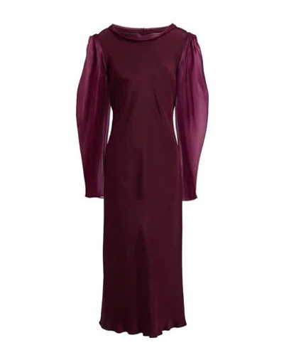 Stephan Janson Woman Midi Dress Plum Size 10 Silk In Purple