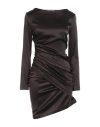 Stephan Janson Woman Mini Dress Dark Brown Size 2 Silk, Elastane In Brown