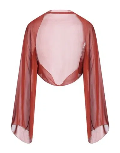 Stephan Janson Woman Shrug Rust Size M Silk In Red