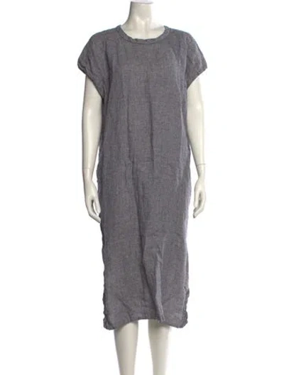 Pre-owned Stephan Schneider Linen Midi Length Dress In Gray