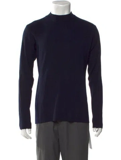 Pre-owned Stephan Schneider Wool Mock Neck Pullover In Blue