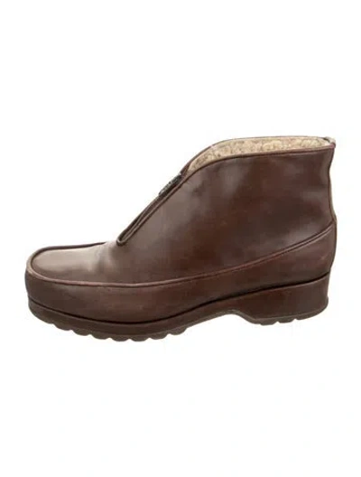 Pre-owned Stephane Kélian Leather Boots In Brown