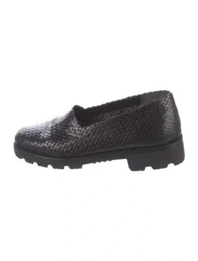 Pre-owned Stephane Kélian Leather Braided Accents Loafers In Black