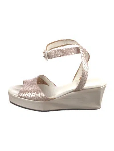 Pre-owned Stephane Kélian Leather Braided Accents Sandals