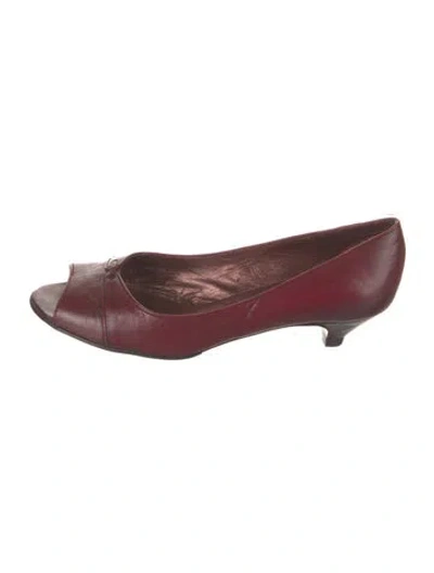 Pre-owned Stephane Kélian Leather Flats In Burgundy