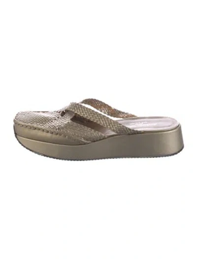 Pre-owned Stephane Kélian Leather Mules In Gold