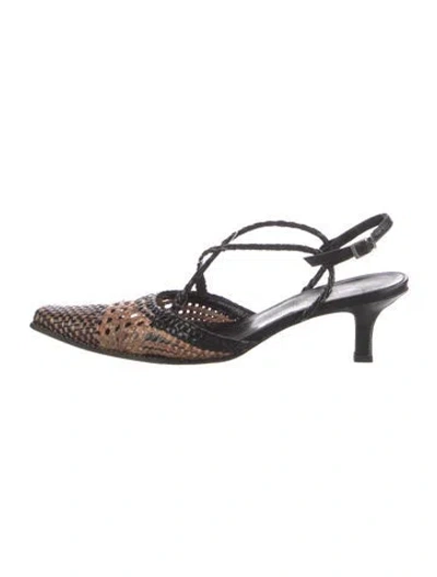 Pre-owned Stephane Kélian Leather Patterned Pumps In Black