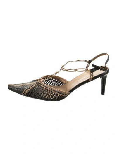 Pre-owned Stephane Kélian Leather Patterned Pumps In Black