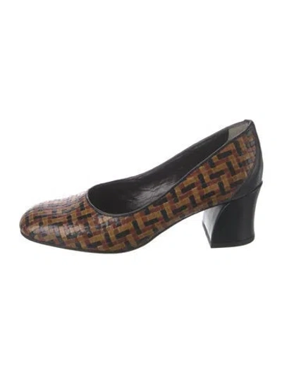 Pre-owned Stephane Kélian Leather Patterned Pumps In Brown