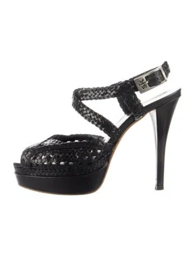 Pre-owned Stephane Kélian Leather Slingback Pumps In Black