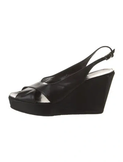 Pre-owned Stephane Kélian Leather Slingback Pumps In Black