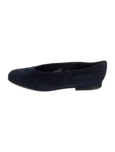 Pre-owned Stephane Kélian Suede Ballet Flats In Blue