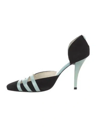 Pre-owned Stephane Kélian Suede Colorblock Pattern D'orsay Pumps In Multi