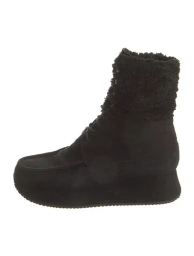Pre-owned Stephane Kélian Suede Combat Boots In Black