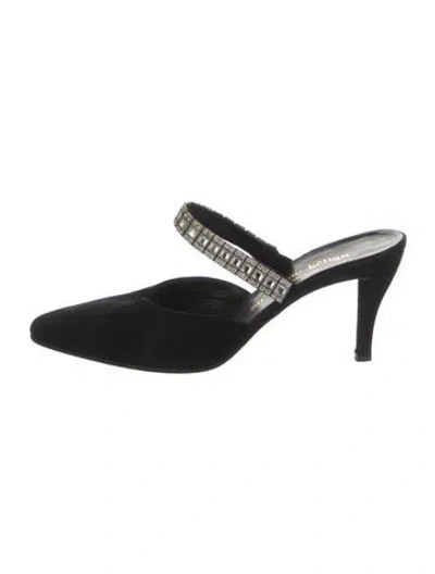 Pre-owned Stephane Kélian Suede Mules In Black