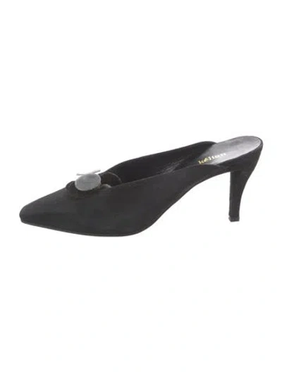 Pre-owned Stephane Kélian Suede Mules In Black
