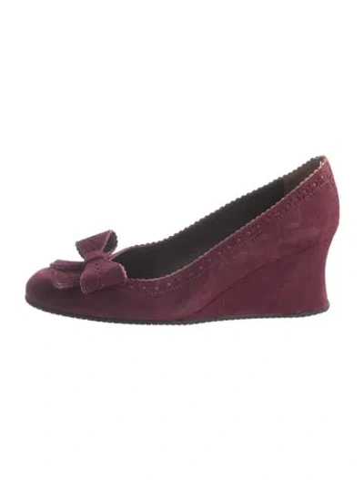 Pre-owned Stephane Kélian Suede Pumps In Burgundy