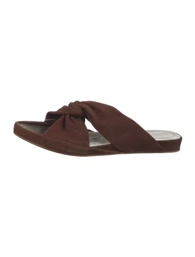 Pre-owned Stephane Kélian Suede Slides In Brown
