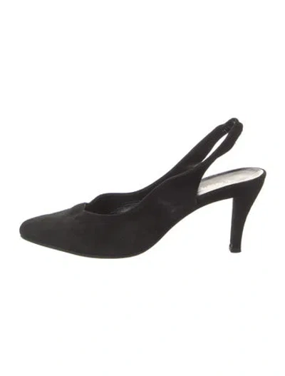 Pre-owned Stephane Kélian Suede Slingback Pumps In Black