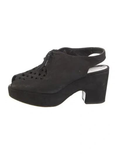 Pre-owned Stephane Kélian Suede Slingback Pumps In Black