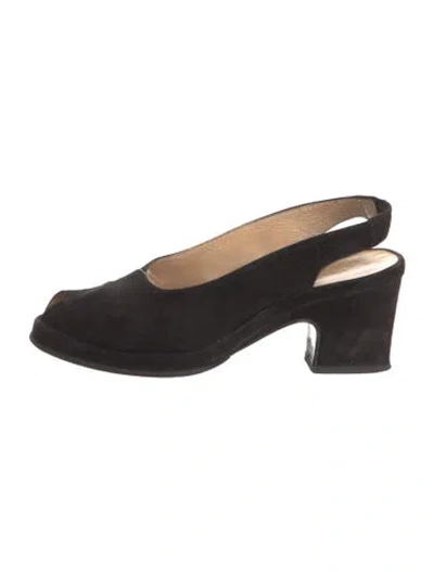 Pre-owned Stephane Kélian Suede Slingback Pumps In Black