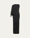 Stephane Rolland Paris Batwing Sleeve Asymmetric Draped Jersey Gown In Ink