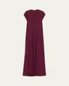 Stephane Rolland Paris Draped Crystal Tunic Crepe Dress In Prune