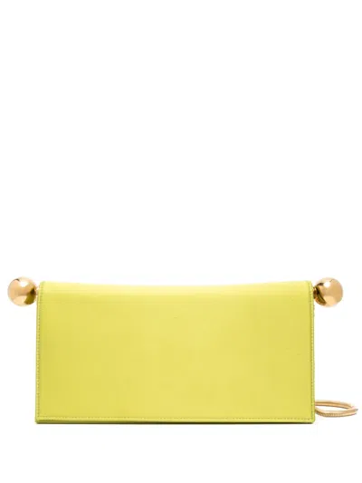 Stephane Rolland Pop Up Silk Satin Shoulder Bag In Green
