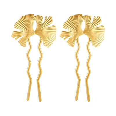 Stephanie Browne Australia Women's Gold Gingko Hairpin Set