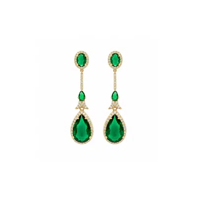 Stephanie Browne Australia Women's Green Alexandra Earrings In Emerald And Gold