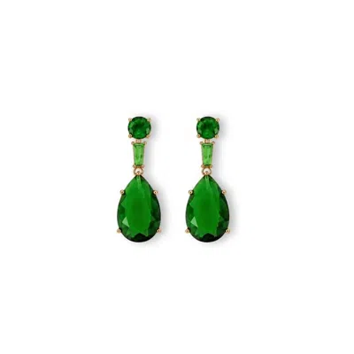 Stephanie Browne Australia Women's Green / Gold Gala Earrings In Emerald And Gold In Green/gold