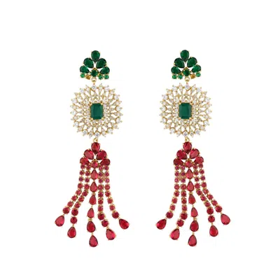 Stephanie Browne Australia Women's Green / White / Red Ava Luxe Earrings In Multi