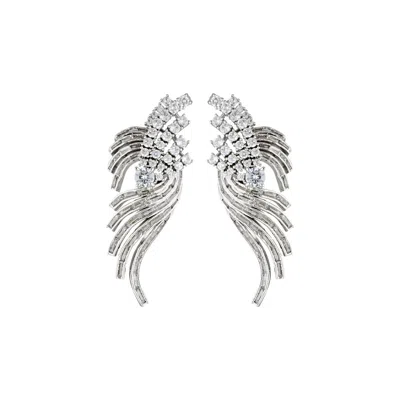 Stephanie Browne Australia Women's Silver Birds Of A Feather Earrings