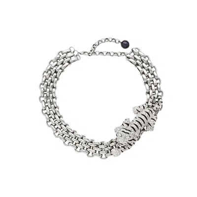 Stephanie Browne Australia Women's Silver The Roaring Tiger Necklace