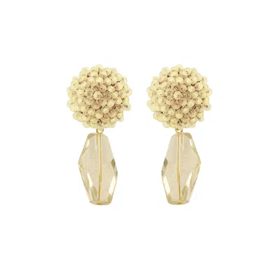 Stephanie Browne Australia Women's Yellow Luna Earrings In Gold
