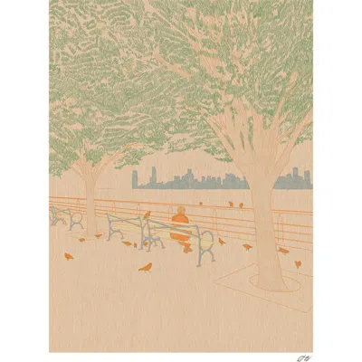 Stephanie Browne Pigeons Print In Multi