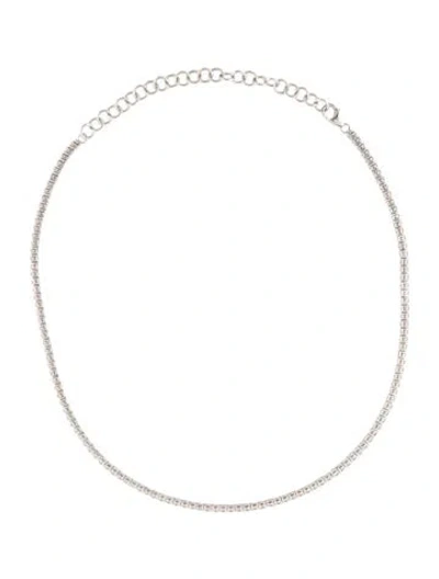 Pre-owned Stephanie Gottlieb 14k 3.55ctw Diamond Tennis Necklace, 14.5" In Multi