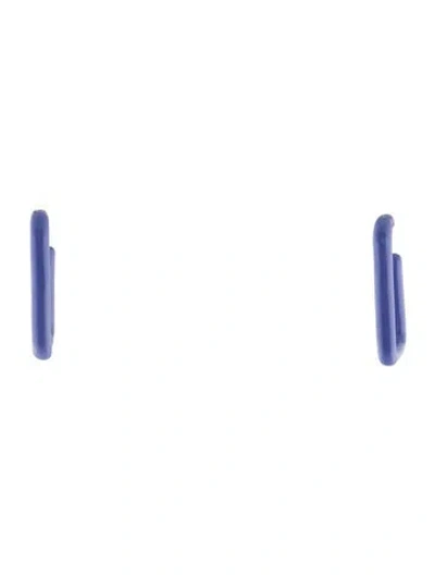 Pre-owned Stephanie Gottlieb Poppy Blue Enamel Box Hoops