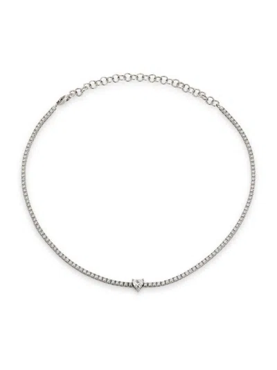 Stephanie Gottlieb Women's Paloma 14k White Gold & 4 Tcw Diamond Tennis Choker Necklace/14.25"