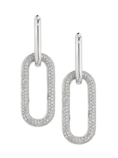 Stephanie Gottlieb Women's Paper Clip 14k White Gold & 0.71 Tcw Diamond Drop Earrings In Gray