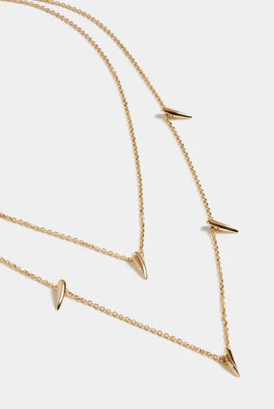 Stephanie Grace Jewellery Double Strand Spike Necklace In Gold