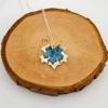 STEPHANIE HOPKINS COPPER AND SILVER DOUBLE MAPLE LEAF NECKLACE