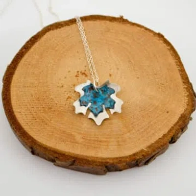 Stephanie Hopkins Copper And Silver Double Maple Leaf Necklace In Metallic