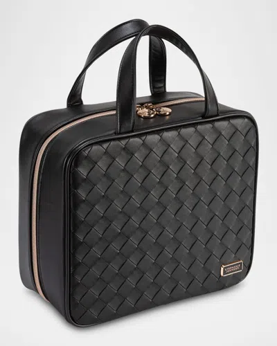 Stephanie Johnson Belize Martha Large Faux Leather Cosmetic Briefcase In Black