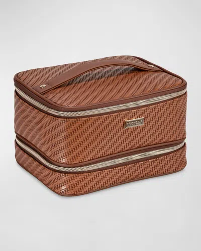 Stephanie Johnson Rosewood Cognac Jenny Train Case In Brown