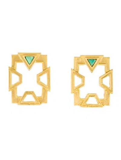 Pre-owned Stephanie Kantis Dyed Magnesite Pursuit Stud Earrings In Multi